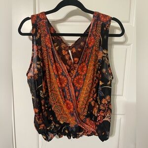 Free People. Floral Wrap Top. Size S.